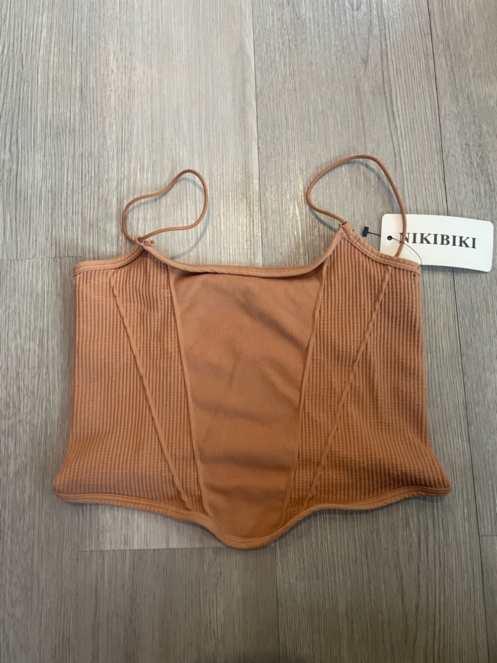 NEW Nikibiki Tan Mocha Corset Crop Tank One Size